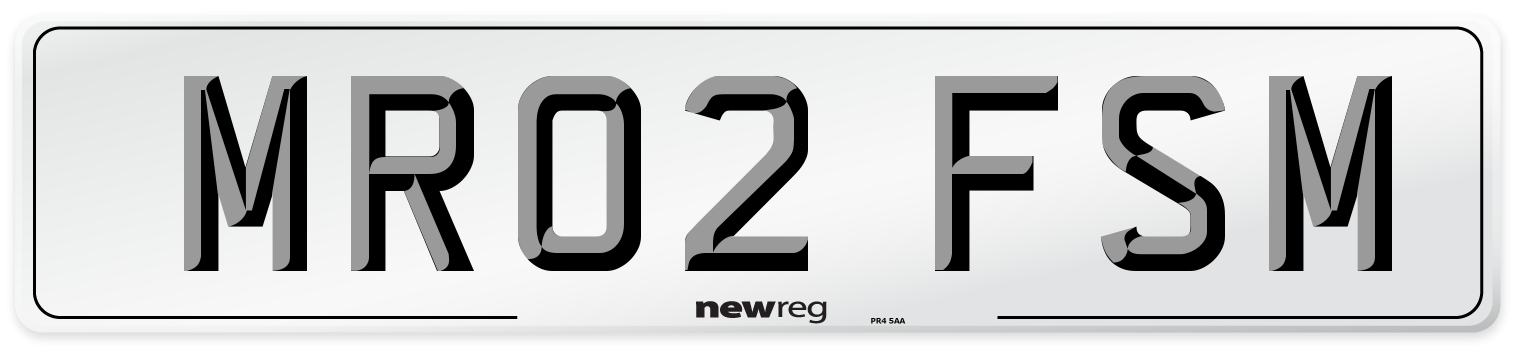 MR02 FSM Number Plate from New Reg